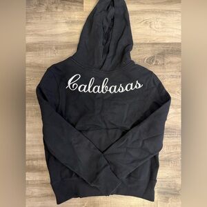 Kendall & Kylie Black Hoodie with White Embroidery